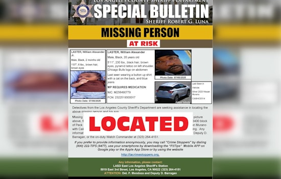 Missing Father and Infant Son Found Safe, LA County Sheriff Thanks Public and Personnel