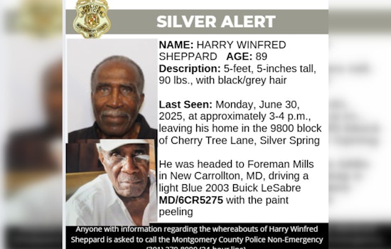 Montgomery County Police Seek Assistance in Locating Missing 89-Year-Old Man Under Silver Alert