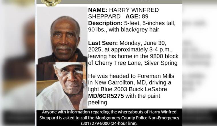 Montgomery County Police Seek Assistance in Locating Missing 89-Year-Old Man Under Silver Alert