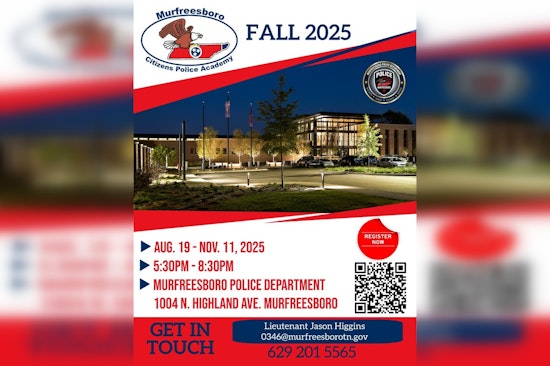 Murfreesboro Police Department Invites Residents to Join Fall 2025 Citizens Police Academy for Up-Close Law Enforcement Experience