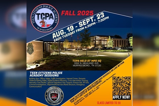 Murfreesboro Police Launch Teen Citizens Police Academy for Local Youth Engagement