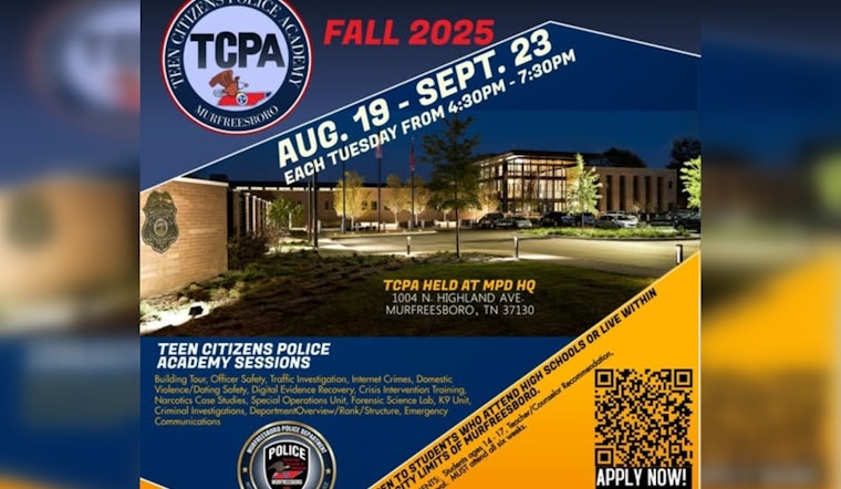 Murfreesboro Police Launch Teen Citizens Police Academy for Local Youth Engagement