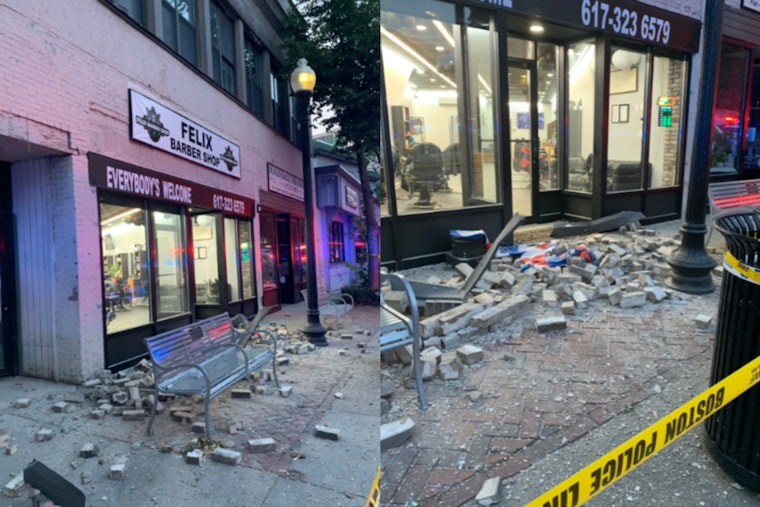 No Injuries as Building Facade Collapses in Roslindale Village, Boston