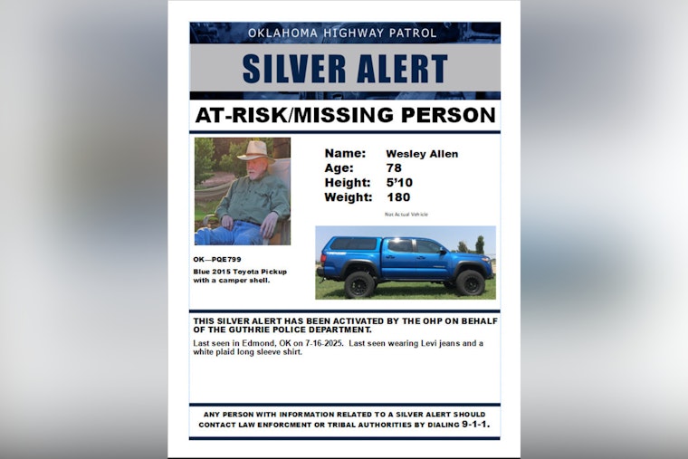 Oklahoma Highway Patrol Issues Silver Alert for Missing 78-Year-Old Edmond Man, Wesley Allen