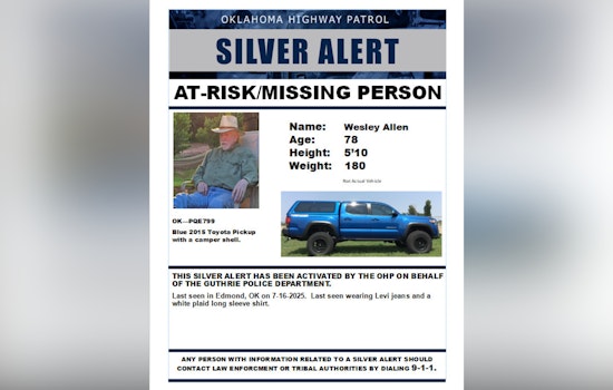 Oklahoma Highway Patrol Issues Silver Alert for Missing 78-Year-Old Edmond Man, Wesley Allen