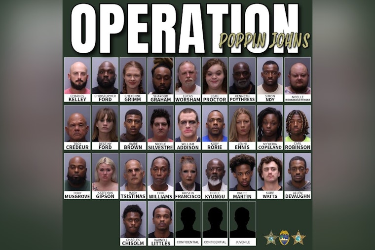 Over 30 Arrested in St. Johns Sting Targeting Prostitution, Trafficking, and Illegal Firearms