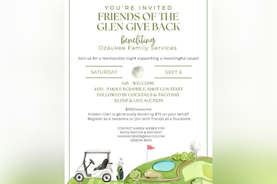 Ozaukee County Unites for Charity as "Friends of The Glen Give Back" Golf Outing Supports Local Families