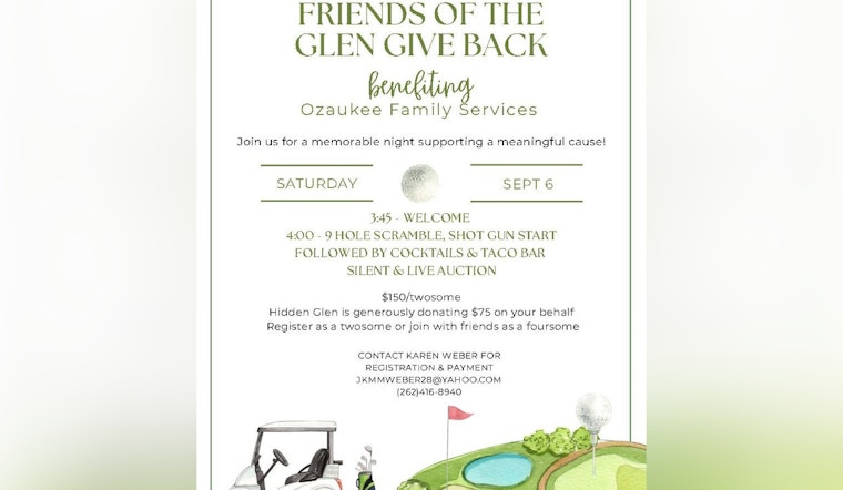 Ozaukee County Unites for Charity as "Friends of The Glen Give Back" Golf Outing Supports Local Families