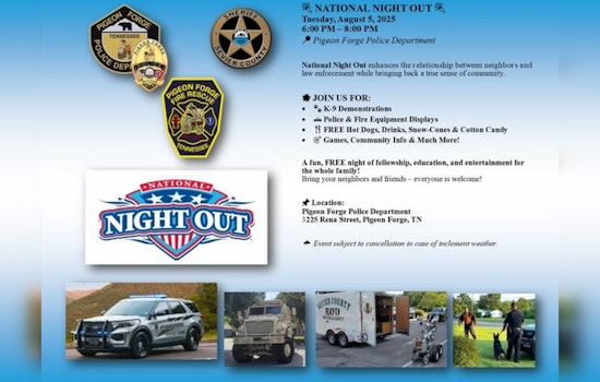 Pigeon Forge Police to Host National Night Out for Community Engagement and Family Fun