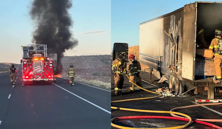 Quick-Thinking Drivers and Multi-Agency Effort Quell Semi-Trailer Fire on I-15 Near Hurricane, Utah