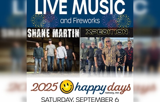 Ramsey Hosts Live Music and Fireworks Extravaganza Featuring Shane Martin and Xpedition on September 6