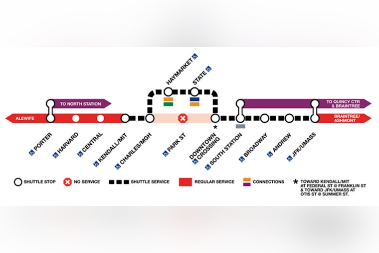 Red Line Detours as Shuttle Buses Replace Trains in Cambridge Area for Scheduled MBTA Maintenance
