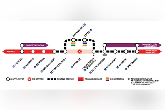 Red Line Detours as Shuttle Buses Replace Trains in Cambridge Area for Scheduled MBTA Maintenance