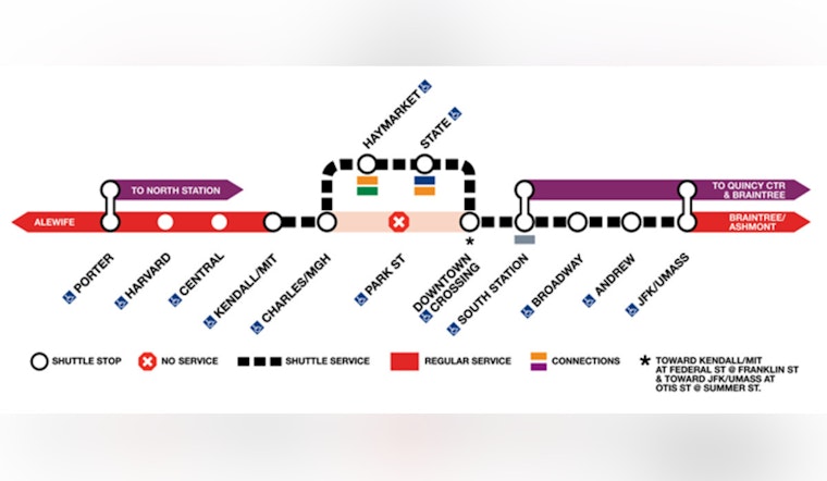 Red Line Detours as Shuttle Buses Replace Trains in Cambridge Area for Scheduled MBTA Maintenance