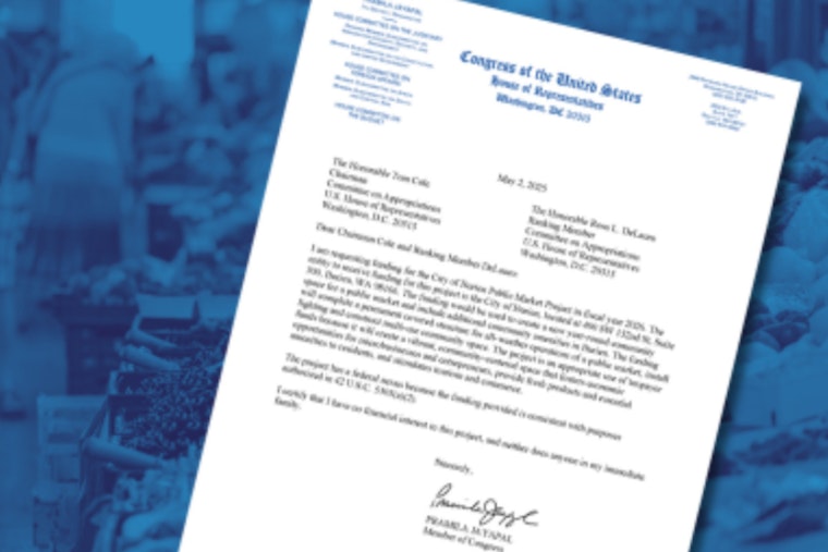 Rep. Jayapal Advocates for $3M Federal Funding for New Public Market in Downtown Burien