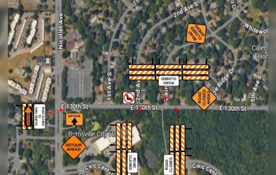 Road Closure Alert: 130th Street at Viking Drive in Burnsville Set for 10-Day Construction Starting July 8