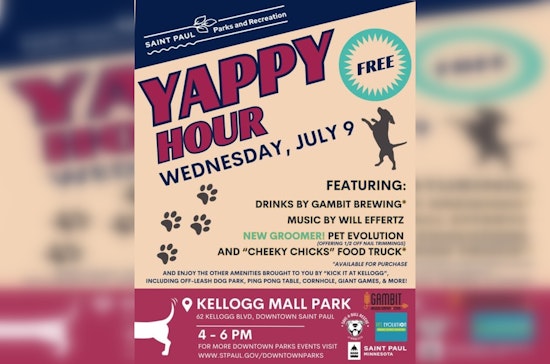 Saint Paul's Kellogg Mall Park Hosts "Yappy Hour - Kick it at Kellogg" for Dogs and Owners