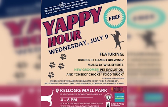 Saint Paul's Kellogg Mall Park Hosts "Yappy Hour - Kick it at Kellogg" for Dogs and Owners