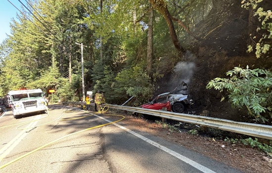 Santa Clara County Firefighters Extinguish Vehicle Fire on Highway 9, Road Closure Affects Rush Hour Traffic