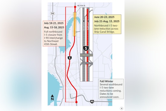 Seattle's I-5 Ship Canal Bridge Undergoing Major Summer Preservation Efforts Starting July 18