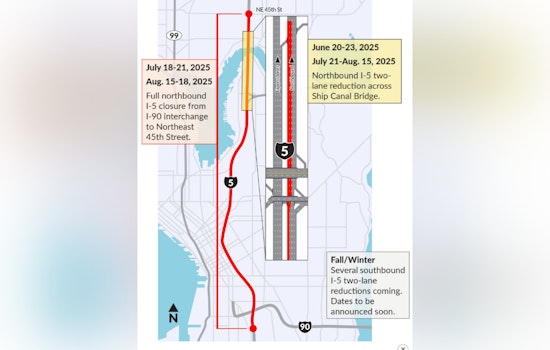 Seattle's I-5 Ship Canal Bridge Undergoing Major Summer Preservation Efforts Starting July 18