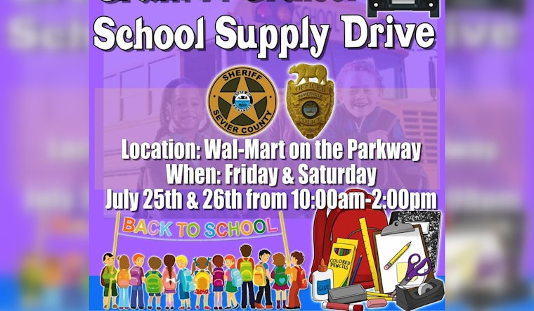 Sevierville Police and Sevier County Sheriff Team Up for "Cram a Cruiser" School Supply Drive at Wal Mart