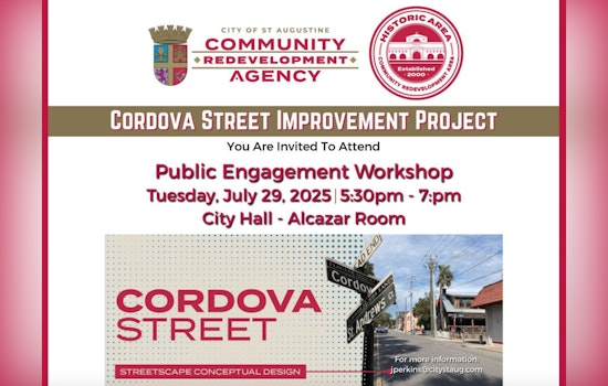St. Augustine Residents Invited to Shape Cordova Street's Future in Historic Area Community Meeting