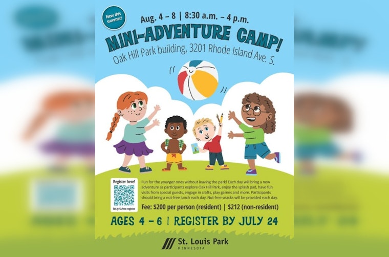 St. Louis Park Unveils "Mini-Adventure Camp" for Children Ages 4-6 at Oak Hill Park This Summer