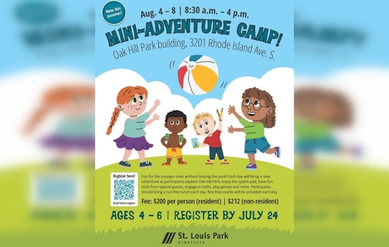 St. Louis Park Unveils "Mini-Adventure Camp" for Children Ages 4-6 at Oak Hill Park This Summer