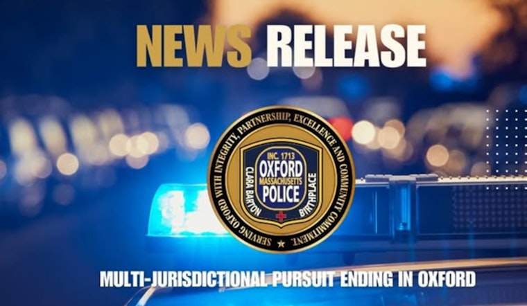 Suspect Detained After Multi-Town High-Speed Chase Ends in Crash in Oxford