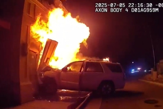 SUV Crash Sparks Inferno and Explosion on Herriman Street, Authorities Probe Red Light Violation