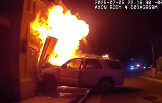 SUV Crash Sparks Inferno and Explosion on Herriman Street, Authorities Probe Red Light Violation