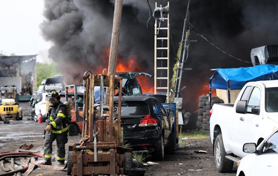 Tampa Salvage Yard Engulfed by Forklift Fire, 20 Cars Damaged and One Hospitalized with Burns