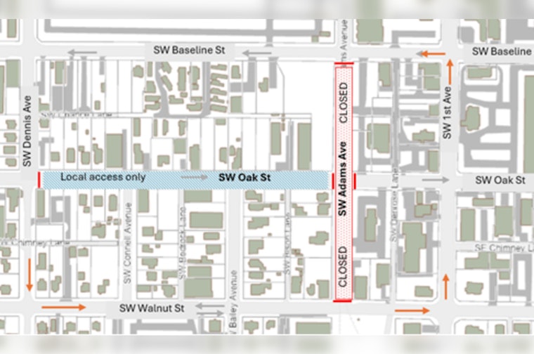 Track Replacement to Close SW Oak Street in Portland as Detours Are Planned from July 30 to August 7