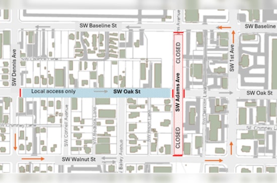 Track Replacement to Close SW Oak Street in Portland as Detours Are Planned from July 30 to August 7