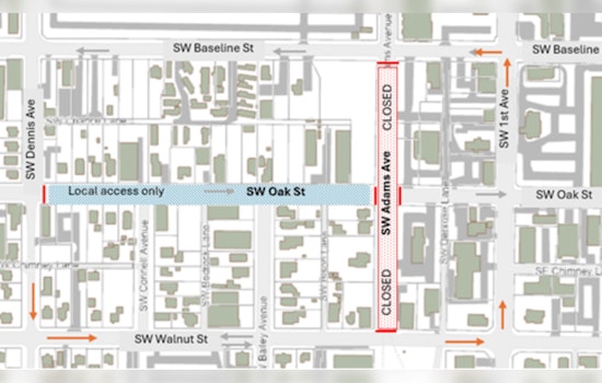 Track Replacement to Close SW Oak Street in Portland as Detours Are Planned from July 30 to August 7