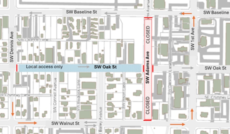 Track Replacement to Close SW Oak Street in Portland as Detours Are Planned from July 30 to August 7