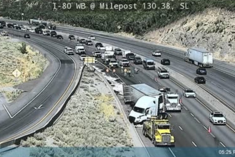 Traffic Resumes on I-80 in Utah Following Semi Crash in Parleys Canyon, Commuters Face Lingering Delays
