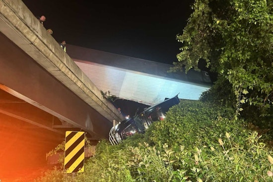Truck Dangles from Overpass on I-495 Near Bethesda, Driver Rescued After Rush-Hour Traffic Snarl