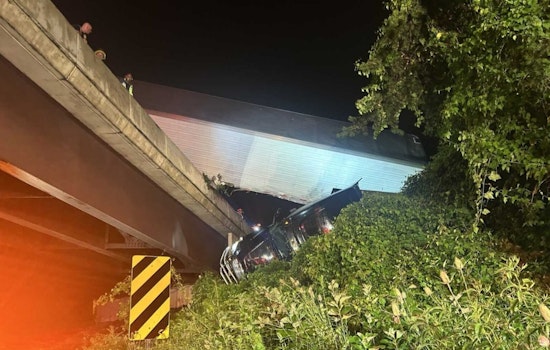 Truck Dangles from Overpass on I-495 Near Bethesda, Driver Rescued After Rush-Hour Traffic Snarl