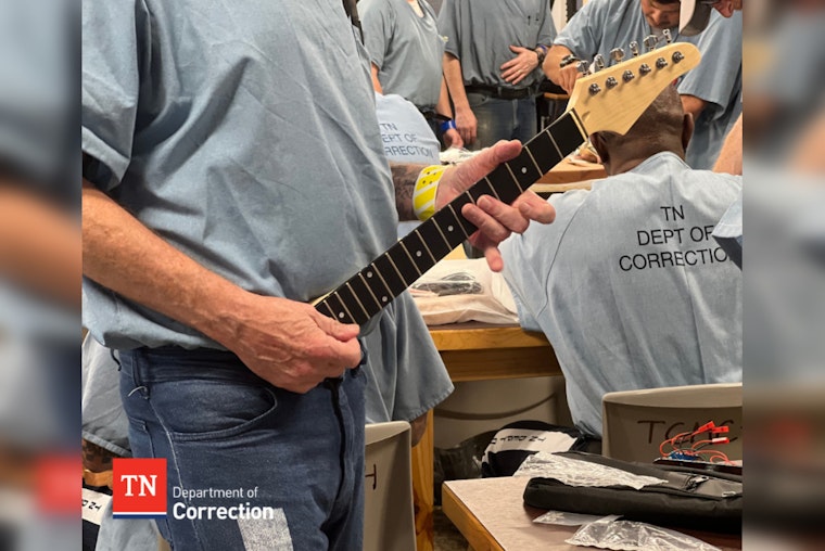 Turney Center Inmates Learn Luthier Skills in Build-A-Guitar Workshop with Belmont University and Instrumental Horizons