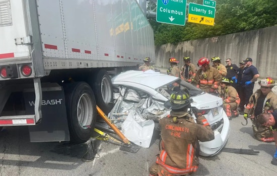 Two Rescued After Car Becomes Entrapped Under Semi on I-71 in Cincinnati's Mt. Auburn Neighborhood