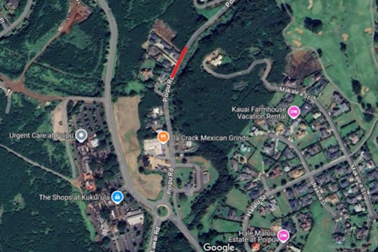 Upcoming Road Closures on Po‘ipū Road for Waterline Installations from Aug. 1–15 Expect Delays and Contraflow Traffic