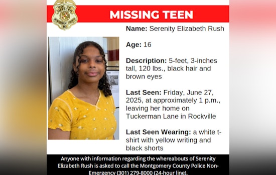 Urgent Search for Missing 16-Year-Old Serenity Rush in Rockville, Montgomery County Police Seek Public's Help
