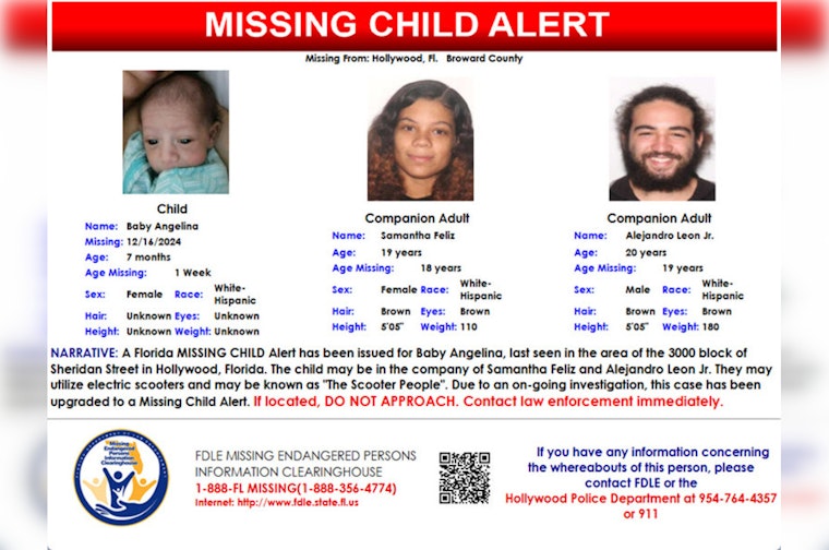 Urgent Search for Missing 7-Month-Old Girl in Hollywood, Florida as Police Urge Assistance from Public