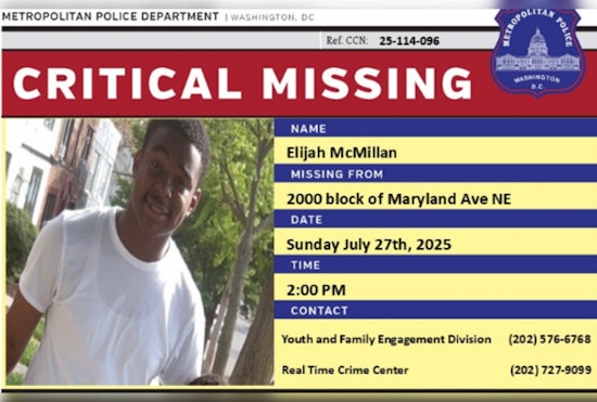 Urgent Search Underway for Missing 15-Year-Old Elijah McMillan in Washington D.C.