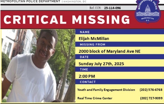 Urgent Search Underway for Missing 15-Year-Old Elijah McMillan in Washington D.C.