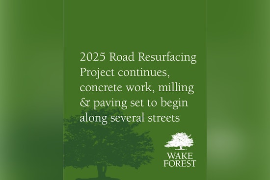 Wake Forest's 2025 Road Resurfacing Project Moves Forward as Milling and Paving Operations Begin on Local Streets