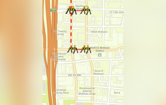 Weekend Road Closure on 10th Street NW in Atlanta Due to Building Maintenance Work