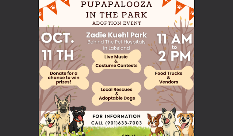 Lakeland's Zadie Kuehl Park to Host "Pupapalooza in the Park" Adoption and Family Fun Event on October 11